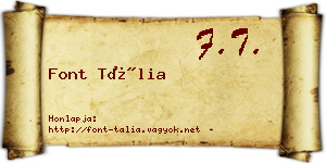 Font Tália névjegykártya